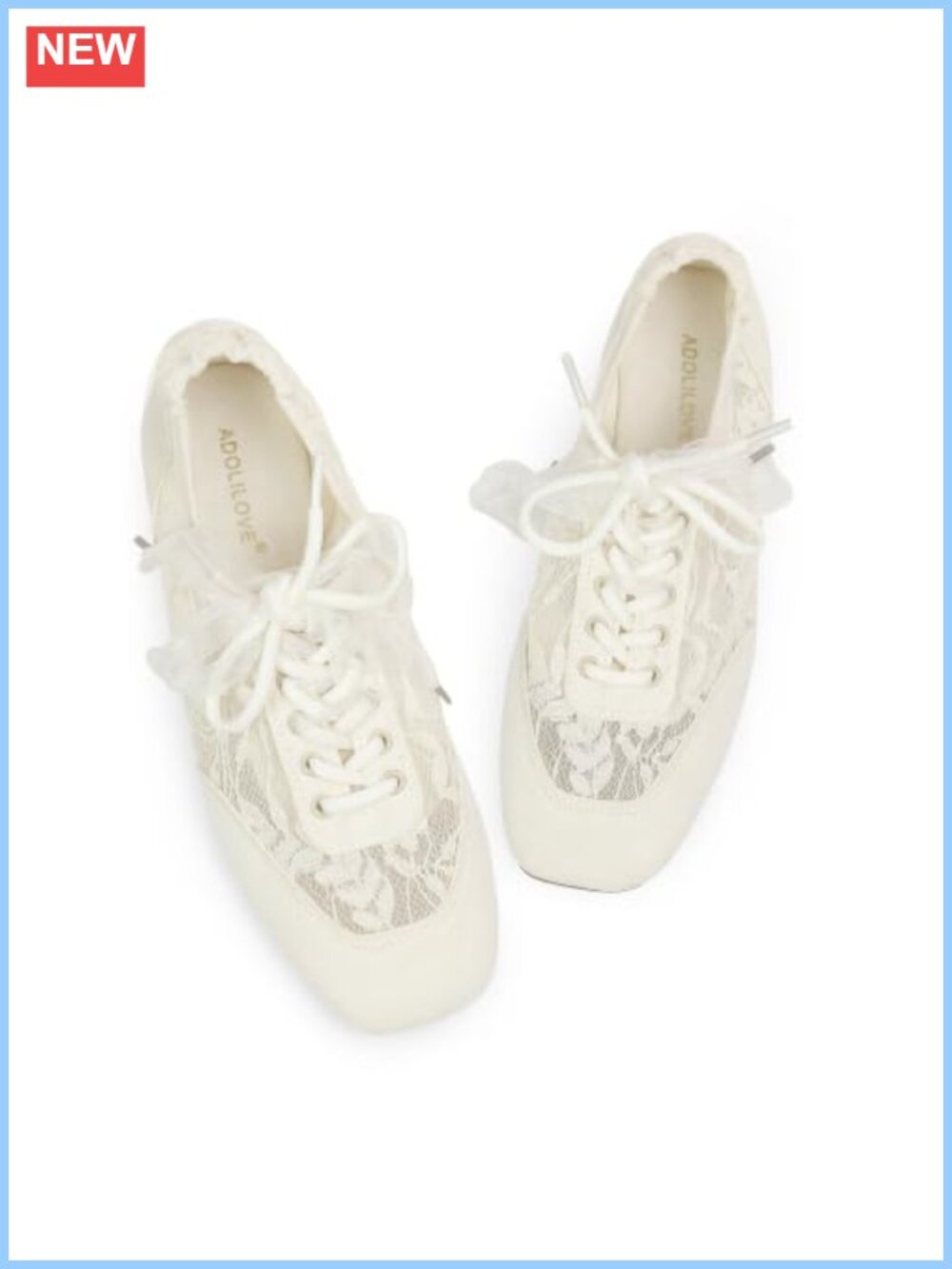 Lace Up Ballet Flats Square Toe Lightweight Walking Sneakers Women